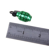 Maxbell 4 Black+Green Grenade Tyre Tire Valve Caps Dust Covers Bike Bicycle MTB BMX Car
