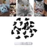 Maxbell 2x20Pcs Nail Caps Grooming for Pet Dog Cat Paw Claws M Black