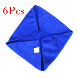 Maxbell 6 x Cleaning Microfibre Cloth Cloths Towel for Car Cars - Blue