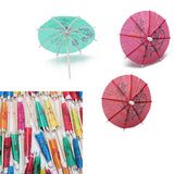 Maxbell 194Pcs Cocktail Fruit Drink Cake Umbrella/Peacock Picks Sticks Party Club Decor