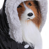 Maxbell Maxbell Black Pet Dog Hoodie Hooded Winter Puffy Coat Jacket - L