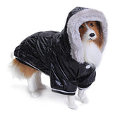 Maxbell Maxbell Black Pet Dog Hoodie Hooded Winter Puffy Coat Jacket - L