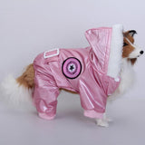 Maxbell Maxbell Pink Pet Dog Hoodie Hooded Winter Coat Jacket Jumpsuit - Size XL