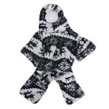 Maxbell Fashionable Hooded Dog Pet Supplies Fluffy Jumpsuit Coat Reindeer And Snowflake Pattern Charms Dress Jumpsuit - XS