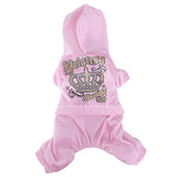 Maxbell Maxbell Pet Dog Hoodie Autumn Coat Velour Jumpsuit Clothes Apparel Pink (S)