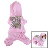 Maxbell Maxbell Pet Dog Hoodie Autumn Coat Velour Jumpsuit Clothes Apparel Pink (S)