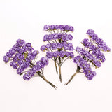 Maxbell 144pcs Mini Paper Rose Flowers for Craft Wedding Favor Home Decor Purple