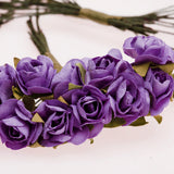 Maxbell 144pcs Mini Paper Rose Flowers for Craft Wedding Favor Home Decor Purple