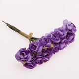 Maxbell 144pcs Mini Paper Rose Flowers for Craft Wedding Favor Home Decor Purple