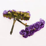 Maxbell 144pcs Mini Paper Rose Flowers for Craft Wedding Favor Home Decor Purple