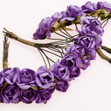 Maxbell 144pcs Mini Paper Rose Flowers for Craft Wedding Favor Home Decor Purple
