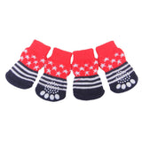 Maxbell Maxbell Paw Print Pet Dog Socks w/ Non-slip Bottom - S