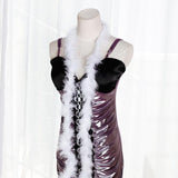 Maxbell 30xMarabou Feather Scarf Diva Night Party Wedding Gift Bouquet Decor White