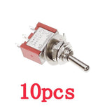 Maxbell 10pcs Single Pole Double Throw SPDT On/On Mini Toggle Switch AC 250V 2A