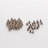 Maxbell 20pcs Cone Spikes Screwback Studs +100pcs Round Studs Spots Nailheads 6mm Silver