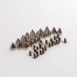 Maxbell 20pcs 7x9 mm Cone Spikes Studs + 10pcs 7x15mm Cone Spikes DIY Leathercraft