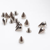 Maxbell 20pcs Cone Spikes Screwback Studs +100pcs Round Studs Spots Nailheads 6mm Silver
