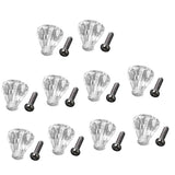 Maxbell 10x Clear Faceted Small Drawer Knob Cupboard Cabinet Pull Handle