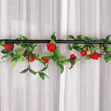Maxbell 8x 8Ft Artificial Rose Silk Flower Green Leaf Vine Garland Home Wall Party Decor