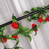 Maxbell 8x 8Ft Artificial Rose Silk Flower Green Leaf Vine Garland Home Wall Party Decor
