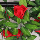 Maxbell 8x 8Ft Artificial Rose Silk Flower Green Leaf Vine Garland Home Wall Party Decor