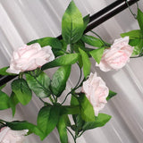 Maxbell 8x 8Ft Artificial Rose Silk Flower Green Leaf Vine Garland Home Wall Party Decor