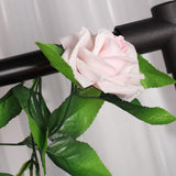 Maxbell 8x 8Ft Artificial Rose Silk Flower Green Leaf Vine Garland Home Wall Party Decor