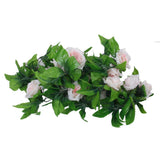 Maxbell 8x 8Ft Artificial Rose Silk Flower Green Leaf Vine Garland Home Wall Party Decor