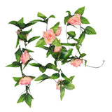 Maxbell 2x Artificial Rose Garland Silk Flower Wedding Home Garden Decor - Peach