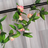 Maxbell 8x 8Ft Artificial Rose Silk Flower Green Leaf Vine Garland Home Wall Party Decor