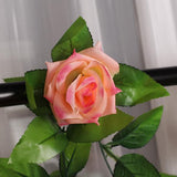 Maxbell 8x 8Ft Artificial Rose Silk Flower Green Leaf Vine Garland Home Wall Party Decor
