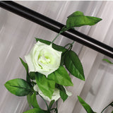 Maxbell 8x 8Ft Artificial Rose Silk Flower Green Leaf Vine Garland Home Wall Party Decor