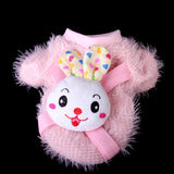 Maxbell Maxbell Smiling Rabbit Pink Round Collar Coat Apparel for Pet Dog - S