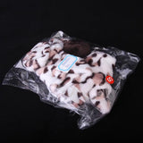 Maxbell Maxbell White with Chocolate Leopard Hooded Jumpsuit for Pet Dog - XL