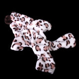 Maxbell Maxbell White with Chocolate Leopard Hooded Jumpsuit for Pet Dog - XL