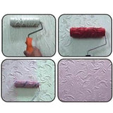 Maxbell 6.85 Inch Wall Empaistic Flower Pattern Painting Roller with Plastic Handle - Aladdin Shoppers