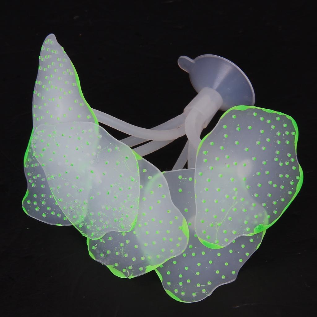 Maxbell Maxbell Silicone Aquarium Fish Tank Decor Artificial Coral Plant Underwater Decoration - Green