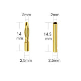 Maxbell 20 Pairs 2mm Gold-plated Banana Plug Motor Electronic Connector
