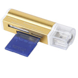 Maxbell Mini Golden 4 Ports USB 2.0 SD/MMC/RS MMC/Mini SD /TF All in one Memory Card Reader