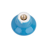 Maxbell 5 x Blue Round Ceramic Kitchen Cabinet Cupboard Handles Pull Knobs
