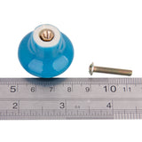 Maxbell 5 x Blue Round Ceramic Kitchen Cabinet Cupboard Handles Pull Knobs