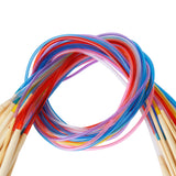 Maxbell 18pcs Wood Circular Knitting Needles Colorful Tube with 100 Stitch Markers