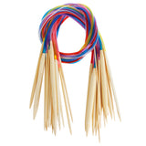 Maxbell 18pcs Wood Circular Knitting Needles Colorful Tube with 100 Stitch Markers