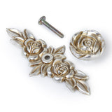 Maxbell 10x Antique Silver Rose Cabinet Drawer Bin Closet Door knobs Handles Length103mm