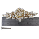 Maxbell 10x Antique Silver Rose Cabinet Drawer Bin Closet Door knobs Handles Length103mm