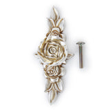 Maxbell 10x Antique Silver Rose Cabinet Drawer Bin Closet Door knobs Handles Length103mm