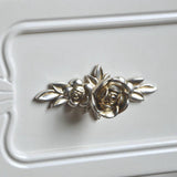 Maxbell 10x Antique Silver Rose Cabinet Drawer Bin Closet Door knobs Handles Length103mm
