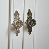Maxbell 10x Antique Silver Rose Cabinet Drawer Bin Closet Door knobs Handles Length103mm
