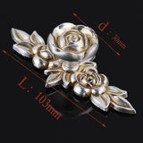 Maxbell 10x Antique Silver Rose Cabinet Drawer Bin Closet Door knobs Handles Length103mm