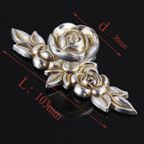 Maxbell 2x Antique Silver Rose Cabinet Drawer Furniture Door knob Handle Pull Hardware 103mm